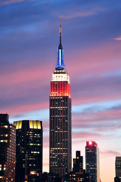Empire State Building på natten — Stockfoto