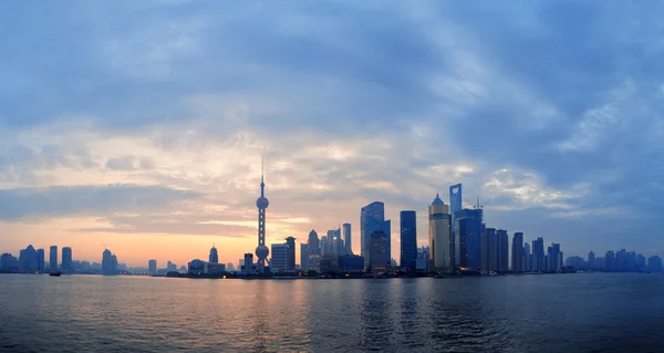 Shanghai mattina skyline silhouette — Foto Stock