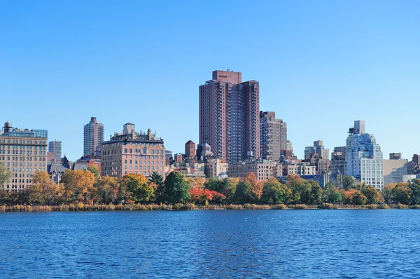 New York City Central Park over lake — Stock Photo, Image
