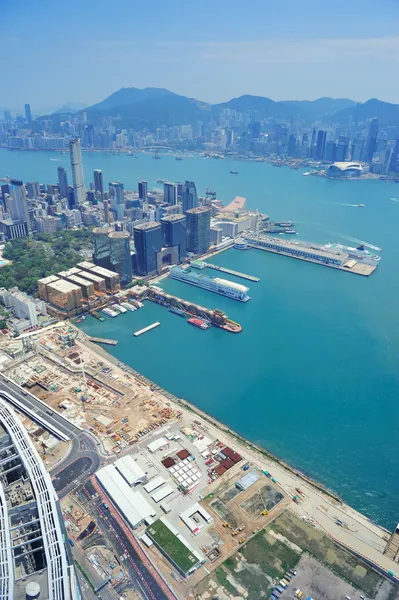Letecký pohled na Hong kong — Stock fotografie