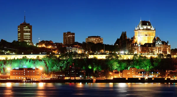 魁北克市夜间 — 图库照片
