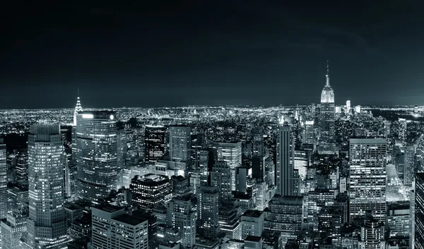 New York City Manhattan látképe éjszaka — Stock Fotó