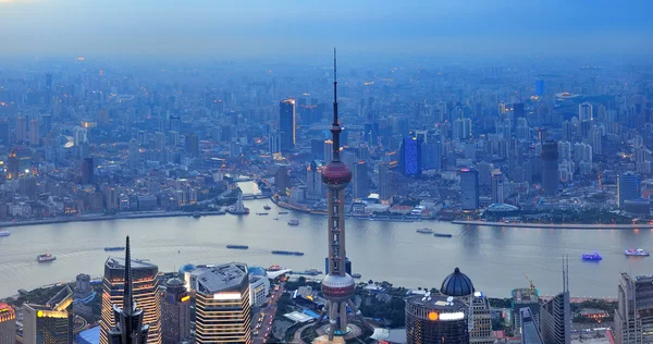 Shanghai panorama aéreo — Fotografia de Stock