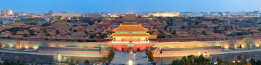 Forbidden City at dusk clipart