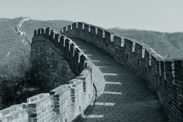 Marele Zid în alb-negru — Fotografie, imagine de stoc