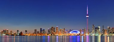 Toronto Canada skyline  at night clipart