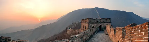 Great Wall sunset panorama — Stock Photo, Image