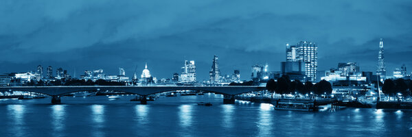 London cityscape with urban buildings over Thames River