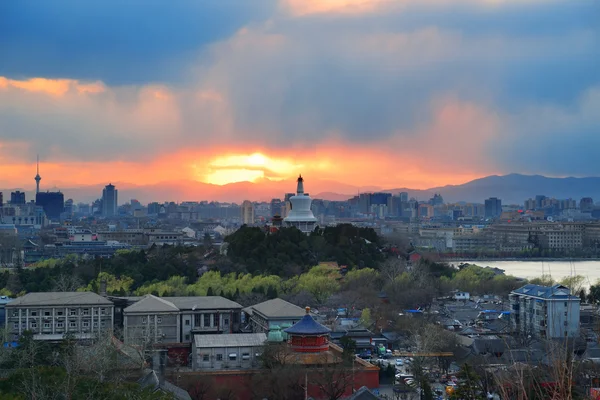 Horizonte de Pequim ao pôr do sol — Fotografia de Stock