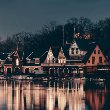 Philadelphia 'daki Boathouse Row ünlü tarihi eser..