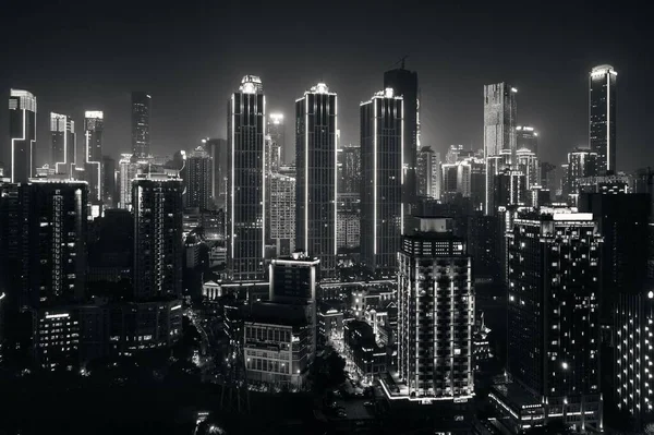 Повітряні Крупним Планом Подання Міських Будівель Сіті Горизонт Чунцин — стокове фото