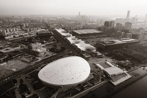 Шанхай Експо Парку Вид Зверху Сіті Горизонт Хмарочосів Китаї — стокове фото