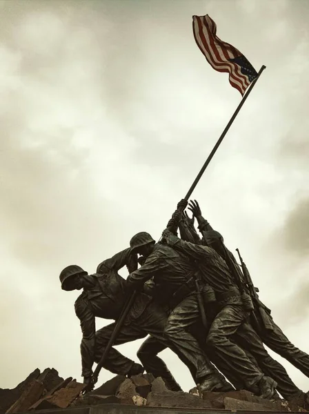 Marine Corps War Memorial Detailní Záběr Washingtonu — Stock fotografie