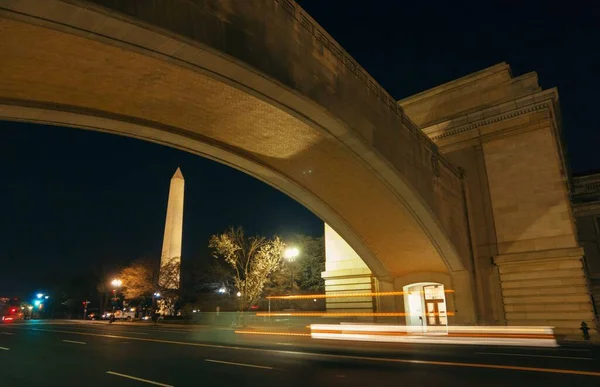 Washington Město Městské Ulice Pohled Noci Architekturami — Stock fotografie