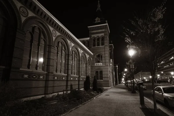 Washington Vista Sulla Strada Urbana Notte Con Architetture — Foto Stock