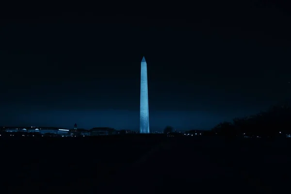 Washington Monumento Come Punto Riferimento Nazionale Notte Washington — Foto Stock