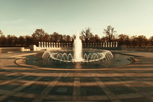 Wwii Minnesmärke Med Fontän Washington — Stockfoto