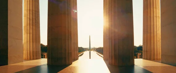 Pomnik Narodowy Lincoln Memorial Wschodzie Słońca Waszyngtonie — Zdjęcie stockowe