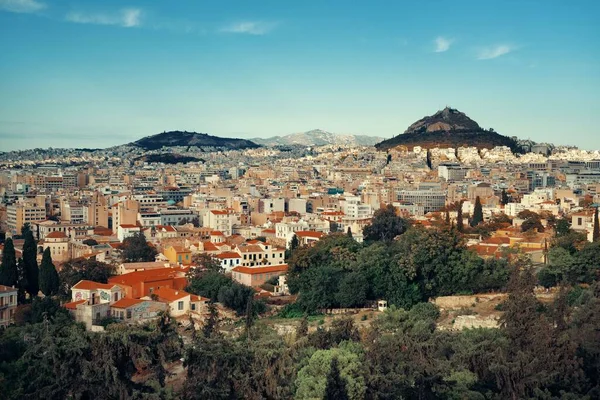雅典城景 从上面看Lykavitos山 — 图库照片