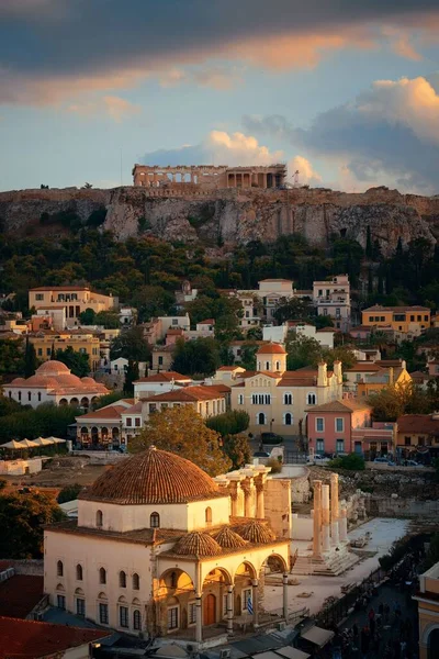 Θέα Στον Ορίζοντα Της Αθήνας Ελλάδα — Φωτογραφία Αρχείου