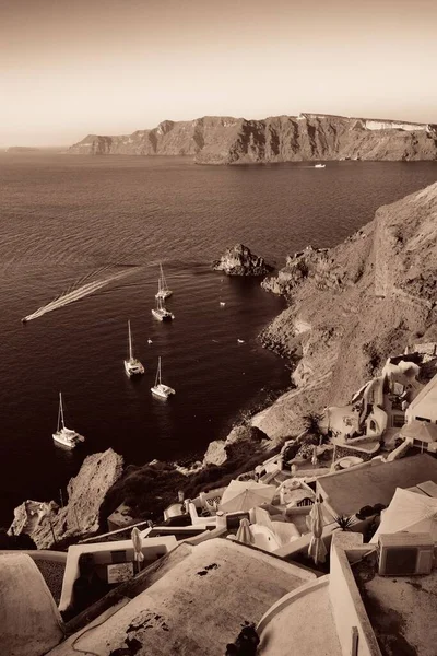 Isla Santorini Con Arquitectura Tradicional Grecia —  Fotos de Stock