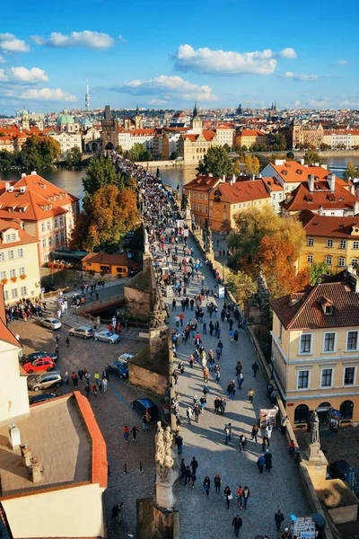 Praga Vista Panorâmica Telhado Com Edifícios Históricos República Checa — Fotografia de Stock