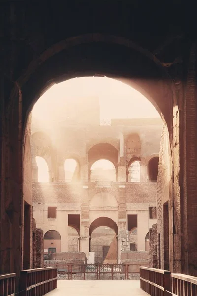 Archway Колізей Заході Сонця Всесвітньо Відомий Орієнтир Символ Риму Італія — стокове фото