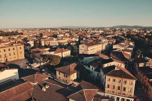 Město Pisa Pohledu Šikmou Věž Při Západu Slunce Itálii — Stock fotografie