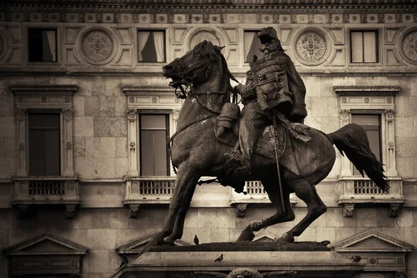 Monumentet Till Kung Victor Emmanuel Vid Katedralstorget Eller Piazza Del — Stockfoto