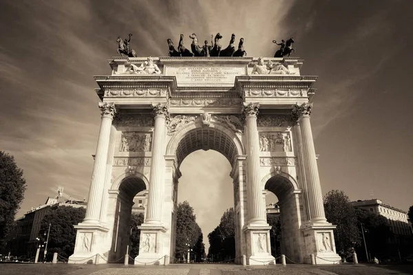 Arco Paz Arco Della Pace Italiano Milán Italia — Foto de Stock