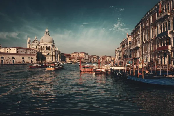 Vista Frente Mar Iglesia Venecia Santa Maria Della Salute Canal — Foto de Stock