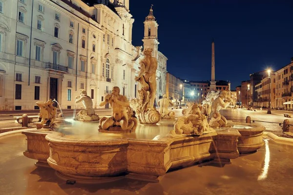 Fontana Del Moro Piazza Navona Rome Italy — Stock Photo, Image