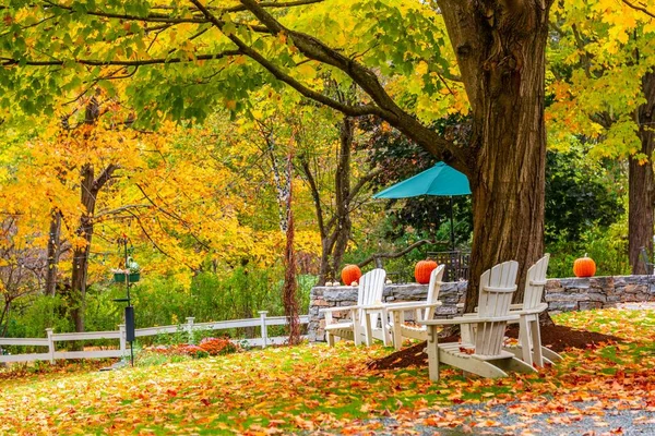 Hus Med Vackra Höstfärger New England Usa — Stockfoto