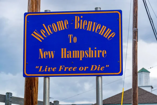 Välkommen Till New Hampshire Vägskylt Usa — Stockfoto