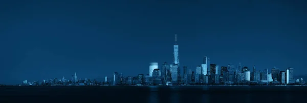 Ciudad Nueva York Skyline Con Rascacielos Sobre Río Hudson Visto —  Fotos de Stock