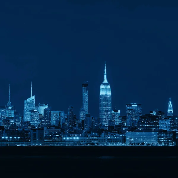 Ciudad Nueva York Skyline Con Rascacielos Sobre Río Hudson Visto — Foto de Stock