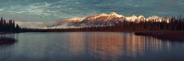 Zonsopgang Met Prachtige Scene Jasper National Park Canada — Stockfoto