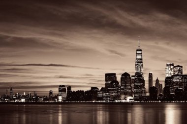 Tarihi mimariyle New York şehrinin ufuk çizgisi şehir manzarası 