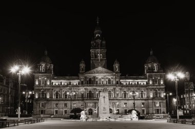 Glasgow, İskoçya 'daki George' da şehir konseyi gece görüşü