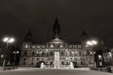 Glasgow, İskoçya 'daki George' da şehir konseyi gece görüşü