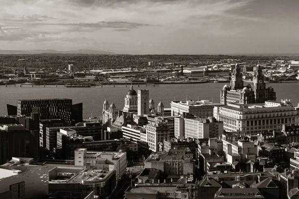 Liverpool Panorama Dachu Budynków Anglii Wielkiej Brytanii — Zdjęcie stockowe