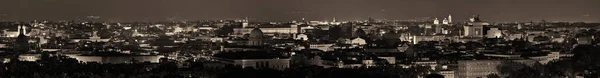 Roma Vista Panorâmica Telhado Com Horizonte Arquitetura Antiga Itália Noite — Fotografia de Stock