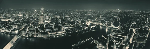London Luftbild Panorama Bei Nacht Mit Städtischen Architekturen Und Turmbrücke — Stockfoto
