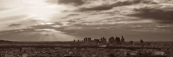 Parigi Città Skyline Vista Panoramica Con Difesa Tramonto Francia — Foto Stock