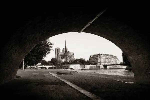 Paris River Seine Notre Dame Cathedral France — Stock Photo, Image