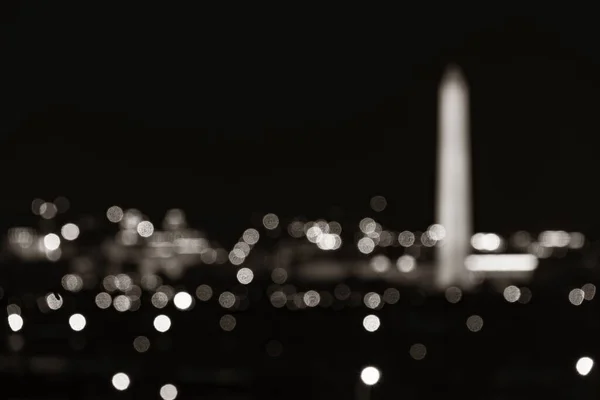 Washington Monument Bokeh Jako Narodowy Zabytek Nocy Waszyngtonie — Zdjęcie stockowe