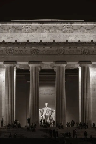 Lincoln Memorial Nationella Monument Natten Washington — Stockfoto