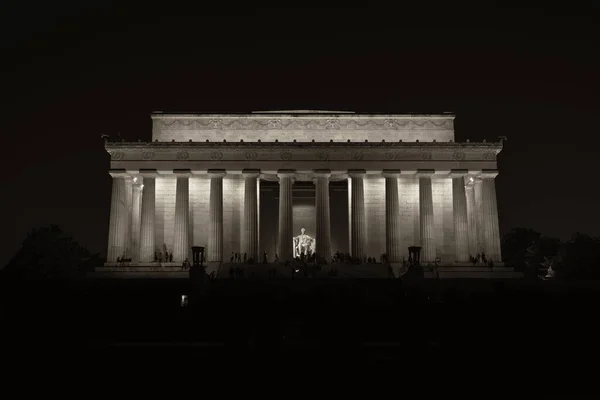 Lincoln Memorial Monumento Nazionale Notte Washington — Foto Stock