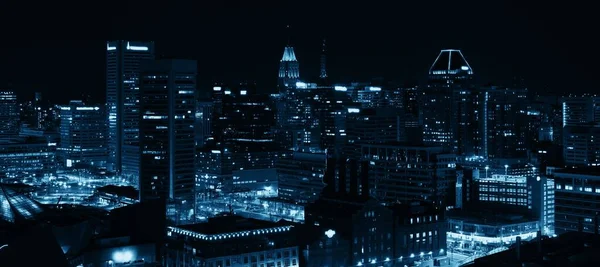 Внутрішня Частина Порту Балтимор Оглядовий Майданчик Вночі Міськими Будівлями — стокове фото