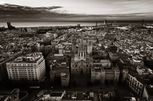 Luchtfoto Van Gotische Buurt Barcelona Spanje — Stockfoto